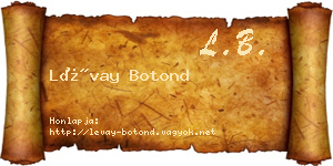 Lévay Botond névjegykártya